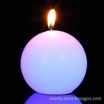 LED Ball Candle, Real Smokeless Wax Candles Really Change Colors when Lit